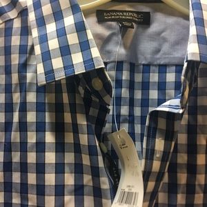 Long sleeve blue checkered shirt